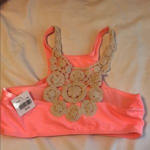 Altar'd State Swim - Peach crochet back bikini top Altar'd State Swim - Peach crochet back bikini top